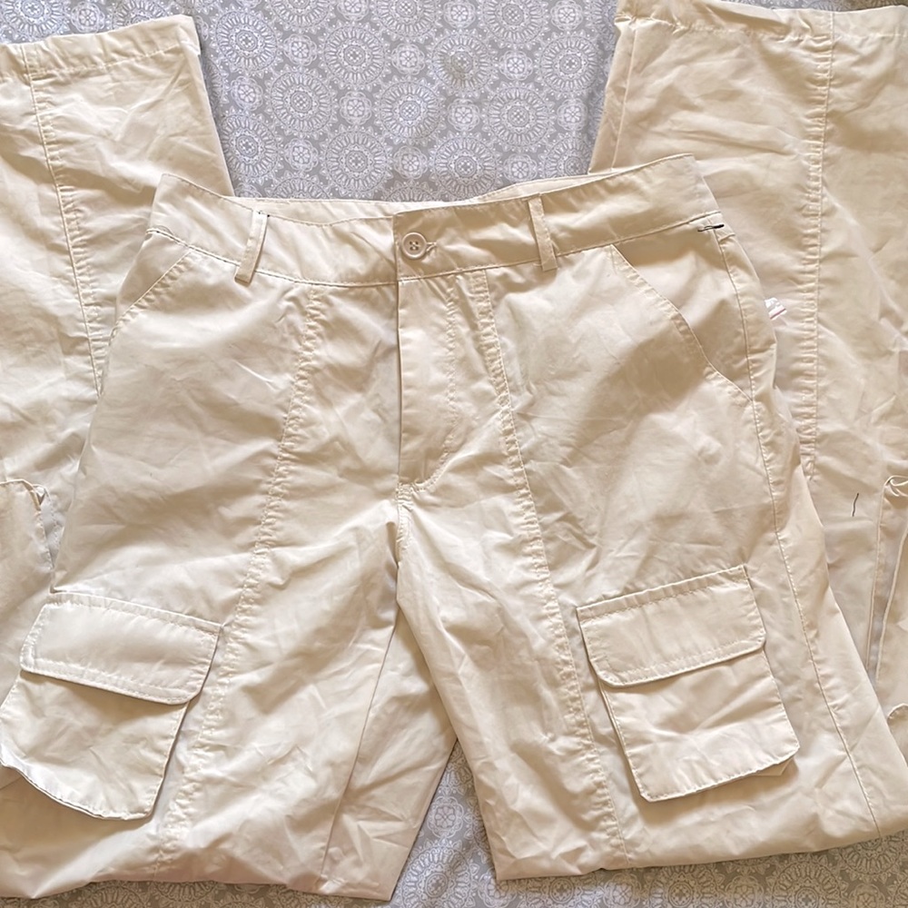 Small / Khaki / Faded Rose Essentials cargo pants.